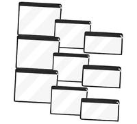 Angoily 9 Pièces Pochette Transparent Trousse à Crayons Accessoires de Voyage Sac de Rangement Pratique pour Fournitures Scolaires Cosmétiques Capacité Design Zippé