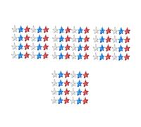 Angoily 96 Pièces Décoration Étoile Américaine Brillante Rouge Bleu Ornement Suspendu pour Fête et Intérieur Extérieur Décor Indépendance et Mur Fenêtre