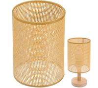 Angoily Abat-Jour Rotin Tissé Naturel E27 Abat-Jour pour Lampe De Bureau Et Lampadaire Décoration Intérieure Luminaire Rustique 8.07X5.51X5.51In