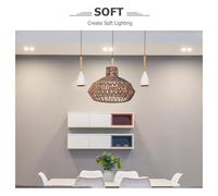 Angoily Abat-Jour Suspendu en Corde de Papier Tressée Style Campagnard, Diamètre 4,2 CM, Abat-Jour Cage Léger et Translucide pour Plafonnier, Diffuseur de Lumière Doux Salle à Manger