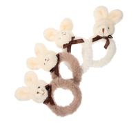 Angoily Accessoires Cheveux Mignons Anniversaire pour Filles Plusieurs styles 4pcs Corde Élastique pour Cheveux en Peluche Forme Lapin Facile à Ranger et Difficile à Tomber