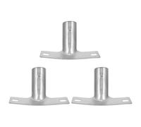 Angoily Adaptateur de Poignée de Balai en Fer Argenté 3pcs Compatible Manche Télescopique pour Outils de Nettoyage Ménager Polyvalents