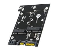 Angoily Adaptateur Msata vers pour Deux Ssd Msata Support De s Indicateur LED Bleu État De Fonctionnement Compatible sans