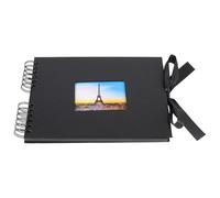 Angoily Album Photo à Spirale A4 Noir Album de Scrapbooking Vierge 40 Pages Noires Fenêtres et Anneaux Segmentés Carnet à Personnaliser pour Souvenirs Présent Personnalisé pour