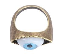 Angoily Anneau en Alliage Bleu Vintage Punk Œil Exagéré, Bague Stylée Délicate pour Scènes D'ambiance et Halloween