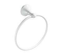 Angoily Anneau Porte-Serviettes Suspendu Rond en Cuivre Blanc Pratique pour Décoration Salle de Bain Style Ancien et Élégant