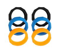 Angoily Anneaux en silicone antidérapants pour micro, protection pratique anti-roulement, ensemble de 6 pièces noir bleu orange, durables et faciles à installer pour microphone à main