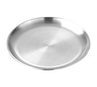 Angoily Assiette à Barbecue en Acier Inoxydable 304 Épais 34 CM Plateau Rond Doré Mat Assiette à Steak et hors-D'Œuvre pour Repas et Conservation des Aliments