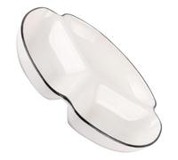 Angoily Assiette Compartimentée en Céramique 7 Pouces 3 Compartiments Vaisselle Réutilisable pour Contrôle des Portions Assiettes à Repas Séparés pour Petit-Déjeuner et Repas