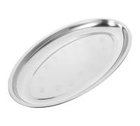 Angoily Assiette Plate Ovale en Acier Inoxydable Épais Plateau de Service pour Poisson Vapeur Steak et Desserts Plat Multifonction Cuisine Maison et Restaurant 45 CM Surface Lisse