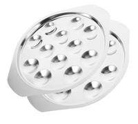 Angoily Assiettes Escargot Inoxydable 12 Trous Lot De 2 Plateaux De Cuisson Pour Escargots Conques Et Fruits De Mer 8.74X7.28X0.59 Pouces Vaisselle Cuisine Pratique