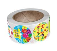 Angoily Autocollants Décoratifs Anniversaire 1 Pouce Rond 500 Pièces Autocollants Adhésifs pour Fêtes Étiquettes Autocollantes pour Présents et Emballages Utilisation Facile et