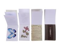 Angoily Autocollants en Papier Soi-même, Lot de 4 Sets de Carnets de 50 Feuilles, Motifs Univers Cosmiques, Vintage Livres Anciens, Forêt D’insectes et Nature, Autocollants Artisanaux