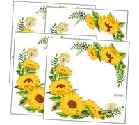 Angoily Autocollants Muraux Tournesol Auto-adhésifs 4 Pièces Jaune Floral Amovibles Décoration Chambre Salon Polyvalente
