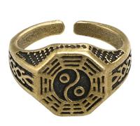 Angoily Bague Ajustable en Laiton Tai Chi Forme Attrayante, Bijou pour Hommes Confortable, pour Soirée ou Anniversaire