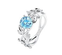 Angoily Bague Chic en Cuivre Bleu Zircon Délicat, Design Créatif et Léger pour Femmes, Confortable au Toucher, Vie Quotidienne Voyages