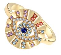 Angoily Bague Femme Œil du Diable en Cuivre Or, Anneau Ouvert Ajustable Chic et Confortable, Bijoux de Doigt Élégants pour Soirées et Fêtes