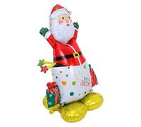 Angoily Ballon Père Noël Autoportant en Aluminium Figurine Gonflable Résistante aux Intempéries pour Décoration de Noël en Centre Commercial et Jardin Accessoire Festif Léger et Stable