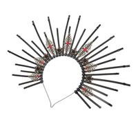 Angoily Bandeau Cheveux Femme Style Gothique en Métal Noir Couronne Auréole Vintage, Accessoire Délicat pour Carnaval et Cosplay, Facile à Enlever