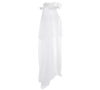 Angoily Bandeau Couronne pour Garçon et Filles en Tissu Léger Blanc avec Voile et Nœud Élégant, Accessoire Cheveux pour Mariage et Voyage, Style Magnifique et Délicat