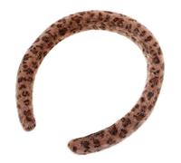 Angoily Bandeau Large et Ajusté en Peluche à Imprimé Léopard Vintage Confortable et Chaud pour Femmes pour L'automne et L'hiver