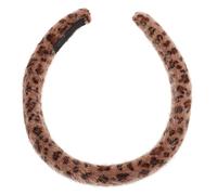 Angoily Bandeau Léopard Vintage en Laine D'agneau Peluche pour Femmes, Maintien Sécurisé et Style Polyvalent, Accessoire Cheveux Mode Automne Hiver