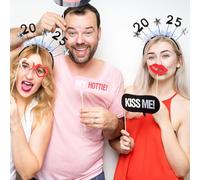 Angoily Bandeau Nouvel An Argenté à Paillettes Accessoires Cheveux Festifs Confortable et Léger pour Fêtes de Réveillon Noël et Célébrations