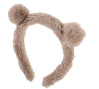 Angoily Bandeau Oreilles D’ours en Peluche Kaki, Serrage-tête Ajustable Doux et Confortable, Bandeau Maquillage et Soin du Visage Anti-mèches Rebelles, Accessoires Cheveux Spa Femme