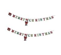 Angoily Bannière de Noël Décorative 2 Pièces en Papier à Suspendre Drapeaux de Fête Joyeux Noël Décorations Murales pour Intérieur et Ambiance Festive