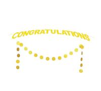 Angoily Bannière Décorative pour Fête de Remise des Diplômes, Guirlande en Papier Pailletée Congratulations, 2m, 25 Pièces, Or Scintillant, Décoration Murale Suspendue pour Maison