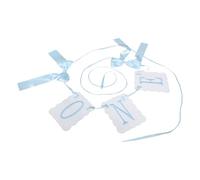 Angoily Bannière pour Chaise Haute Premier Anniversaire Broderie Bleu, Décor Bohème pour Fête D’anniversaire un An, Bannière Pompons et Ensemble Déco Maison