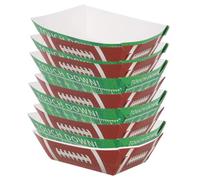 Angoily Barquettes Jetables en Papier Kraft Thème Football 20 Pièces Bateaux Service 11x6,7x4,3 Cm, Étanches et Résistants à L’huile, Plateau Collations pour Fête Anniversaire et