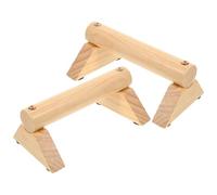 Angoily Barres de Pompes en Bois de Pin 21x13x8,7 Cm Tampons Antidérapants, Paire D’appareils D’entraînement Abdominals Portables pour Fitness Domestique et Accessoires Sport