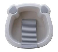 Angoily Bassine de Lavage Petite Taille Grise Planche à Laver Intégrée, Lavabo pour Bébé et Nettoyage des Sous-vêtements, Bassin Multifonction Cuisine, Camping et Salle de Bain, Usage