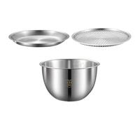 Angoily Bassine Passoire en Acier Inoxydable 3 Pièces Multifonction pour Égoutter, Laver Légumes et Riz, Bol Mélangeur Pratique Cuisine, Accessoire Solide pour Préparation Culinaire