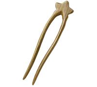 Angoily Bâtonnets à Cheveux Chinois en Bois Vert de U et Étoile, Accessoires Élégants pour Cheveux Épais, Ajoutent une Touche Féminine et Décorent les Coiffures Chics