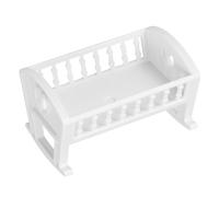Angoily Berceau Miniature pour Maison de Poupée, Meuble pour Enfants, Mini-lit Blanc pour Poupées, Jolie Décoration pour Les Jeux dans La Maison de Poupée