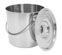 Angoily Bidon en Acier Inoxydable 304 avec Couvercle Hermétique Seau de Grosse Capacité Ø25X25 CM Récipient Polyvalent pour Stockage Lait Aliments et Nettoyage Usage Ferme et