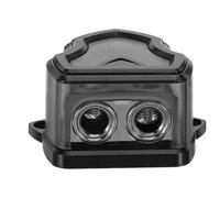 Angoily Bloc de Distribution D’Alimentation Audio pour Voiture 2 Voies en Alliage de Zinc Protections Intégrées Kit D’Installation pour Amplificateur Répartiteur Audio Bidirectionnel