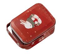 Angoily Boîte à Biscuits de Pâques en Tôle 100x78 Mm Motif Lapin Cartoon, Boîte à Bonbons Portable pour Invités, Design Coloré, pour Fête Pascale et Présents