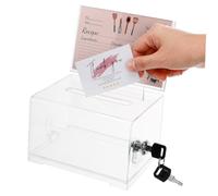 Angoily Boîte à Dons Transparente Acrylique Avec Serrure Boîte à Suggestions Pour Dons Caritatifs Votes Urne Pour Concours Compacte