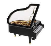 Angoily Boîte à Musique Piano Miniature Rétro Noire en Plastique et Métal | Mécanisme à Manivelle, Sons de Piano Authentiques, Présent Saint-valentin pour Lui