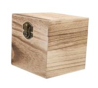 Angoily Boîte Carrée Bois Brut Avec Serrure Boîte De Rangement Décorative Coffret à Bijoux Vintage Marron Pour Ranger Objets Précieux