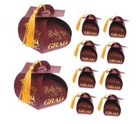 Angoily Boîte De 10 Pièces Bonbonnière chapeau de docteur gland boîtes pour les graduation cap chapeau de diplomé bonbonnières avec pompon étui à bonbons délicat