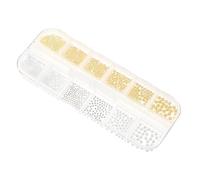 Angoily Boîte de 12 Compartiments de Clous D'ongles en Acier pour Nail Art Soi-même Effet Décoratif Unique, pour Fête Costumée ou Performance sur Scène Couleur