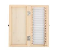 Angoily Boîte de Lame de Microscope en Bois 50 Emplacements Numérotés, Support Coulissant et Feuille de Contenu pour Conservation et Identification des Lames en Laboratoire