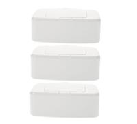 Angoily Boîte de Lingettes Maison Distributeur de Lingettes Couvercle Hermétique Lot de 3 Petites Boîtes à Mouchoirs en Plastique Blanches Rangement Pratique Salon et Bureau