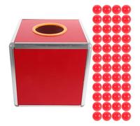 Angoily Boîte de loterie Transparente 25 cm avec 50 Boules numérotées Rouges, urne Polyvalente pour tombola, boîte à suggestions et Porte-Tickets idéale pour fêtes et événements