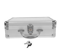 Angoily Boîte de Rangement Aluminium Robuste avec Serrure Clé Couches de Mousse Antichoc Organiseur Portable pour Outils Électronique Documents et Accessoires