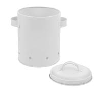 Angoily Boîte de Rangement en Fer Blanc pour Légumes - Récipient de Conservation des Oignons Pommes de Terre et Ail - Seau de Stockage la Cuisine Blanc Capacité Adaptée pour